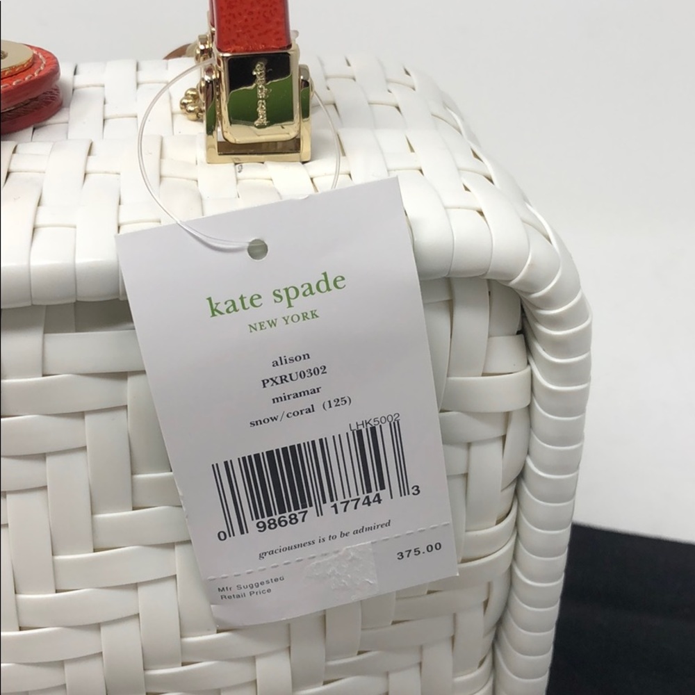 NWT Kate Spade Alison White Orange Handbag - Picture 4 of 10